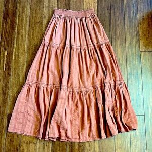 Universal Thread Orange Tiered Embroidered Peasant Skirt